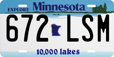MN license plate 672LSM