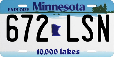 MN license plate 672LSN