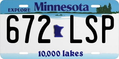 MN license plate 672LSP