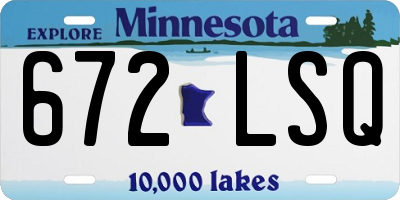 MN license plate 672LSQ