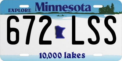 MN license plate 672LSS