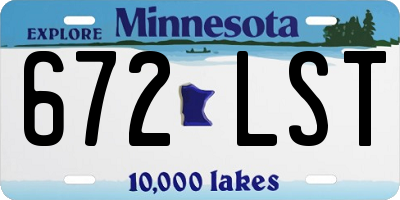 MN license plate 672LST