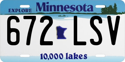 MN license plate 672LSV