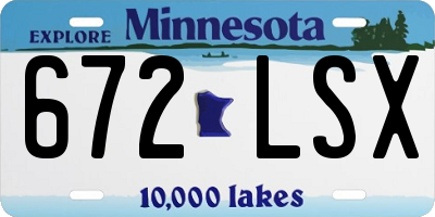 MN license plate 672LSX
