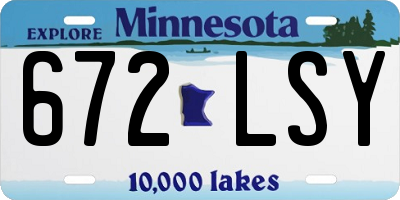 MN license plate 672LSY