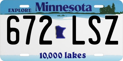 MN license plate 672LSZ