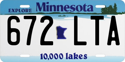MN license plate 672LTA