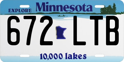 MN license plate 672LTB