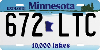 MN license plate 672LTC