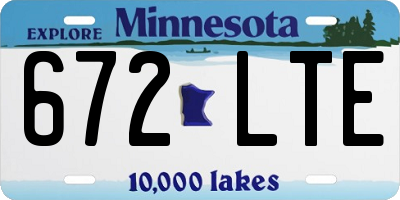 MN license plate 672LTE