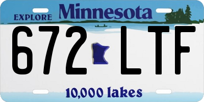 MN license plate 672LTF