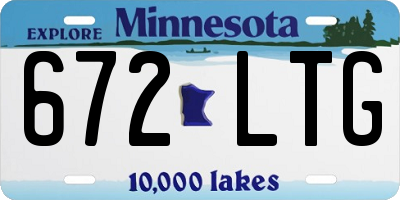 MN license plate 672LTG