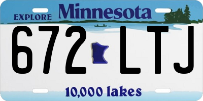 MN license plate 672LTJ