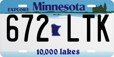 MN license plate 672LTK