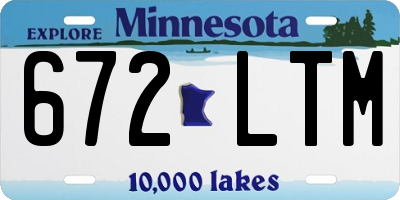 MN license plate 672LTM
