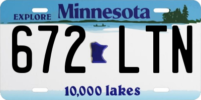MN license plate 672LTN
