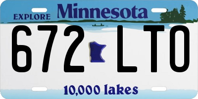 MN license plate 672LTO