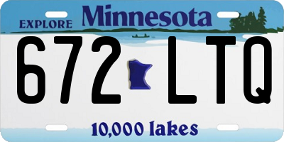 MN license plate 672LTQ