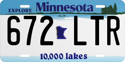 MN license plate 672LTR