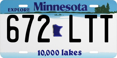 MN license plate 672LTT