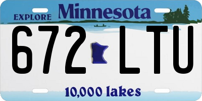 MN license plate 672LTU