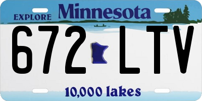 MN license plate 672LTV