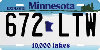 MN license plate 672LTW