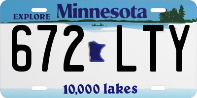 MN license plate 672LTY