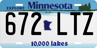 MN license plate 672LTZ