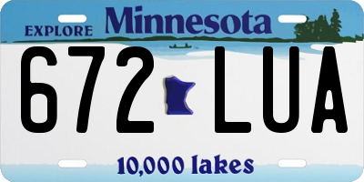 MN license plate 672LUA