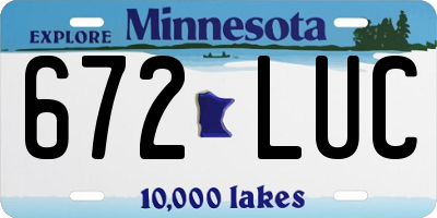 MN license plate 672LUC
