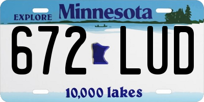 MN license plate 672LUD