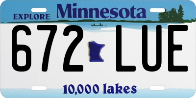 MN license plate 672LUE