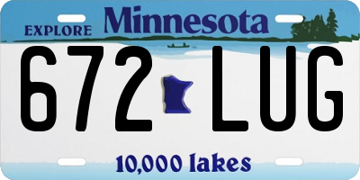 MN license plate 672LUG