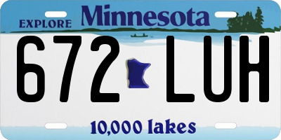 MN license plate 672LUH