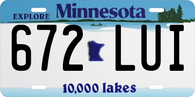 MN license plate 672LUI
