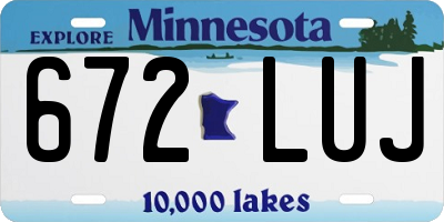MN license plate 672LUJ