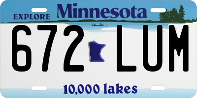 MN license plate 672LUM