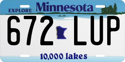 MN license plate 672LUP
