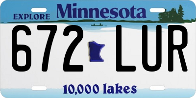 MN license plate 672LUR