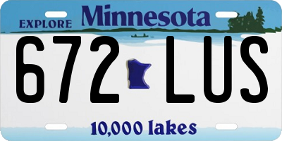 MN license plate 672LUS