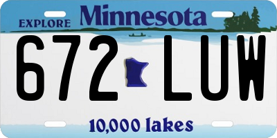 MN license plate 672LUW