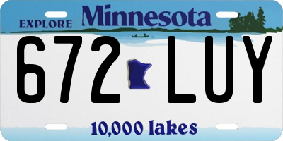 MN license plate 672LUY