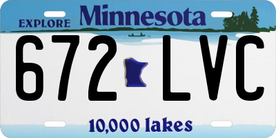 MN license plate 672LVC