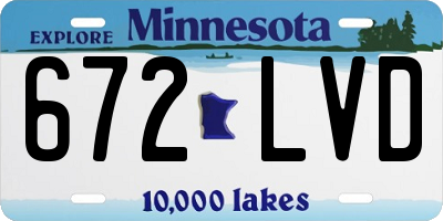 MN license plate 672LVD