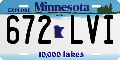 MN license plate 672LVI