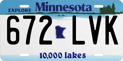 MN license plate 672LVK