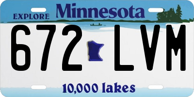 MN license plate 672LVM