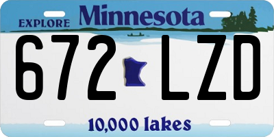 MN license plate 672LZD