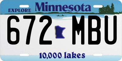 MN license plate 672MBU